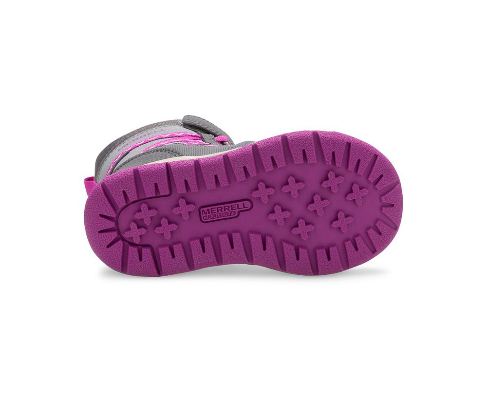 Merrell Boots Grey/Pink - Snow Crush 2.0 Waterproof Jr. - Kids 61LVKAHWD
